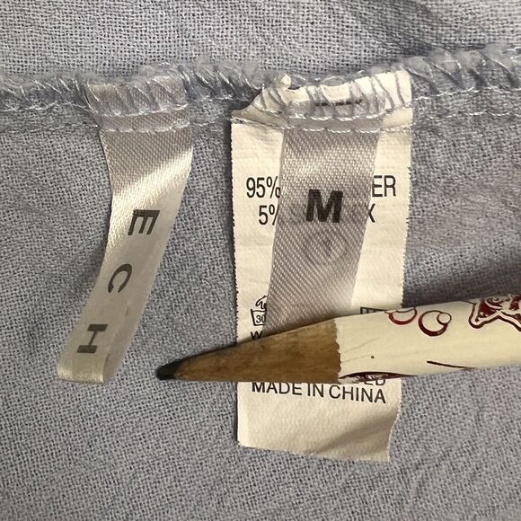 womens light blue sun dress spaghetti strap buttons on the front M smocked back - Picture 7 of 8